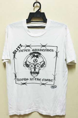 Vintage 80s Blitz Punk Rock Oi Tour Concert Promo T - Shirt Sham 69 Cock Sparrer