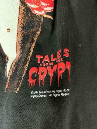CRAZY VINTAGE 90 ' S TALES FROM THE CRYPT 1994 HORROR MOVIE T SHIRT SIZE LARGE NR 4