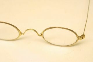 Unique Etched Solid 14k Gold Authentic Vintage Eyeglasses Antique Spectacles 3