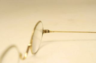 Unique Etched Solid 14k Gold Authentic Vintage Eyeglasses Antique Spectacles 6