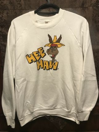 Vintage 80s Hee Haw Tv Show Mens Xl Pullover Sweatshirt Donkey Country Music
