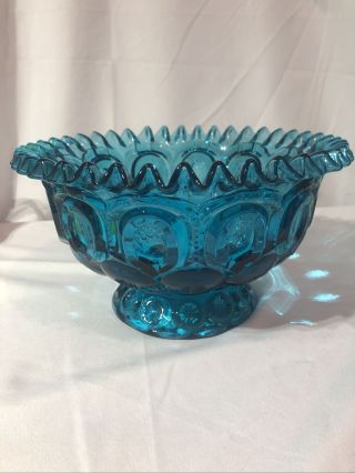 Le Smith Moon And Stars Blue Footed Bowl 10 " Large Bowl