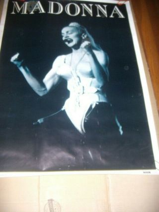 Madonna " Blonde Ambition Tour " 1990 Poster Splash 35.  5 X 25.  25 Ex.