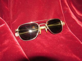 Vintage American Optical Ao 12k Gf,  5 1/2 Pilot Aviator Sunglasses Frames,  Rx Len