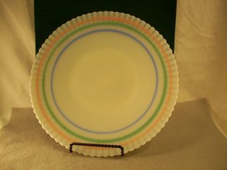 Vintage Petalware Macbeth Evans Cremax Pastel Stripe 10 3/4 " Platter/plate