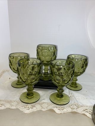 5 Imperial Provential Verde Green Water Goblets