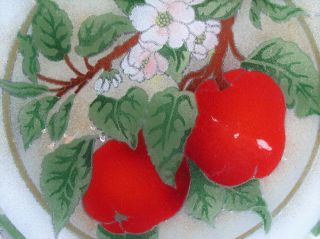 Signed Peggy Karr Art Glass Red Bell Peppers Plant w/ Flowers 10 - 1/2 
