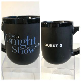 The Tonight Show With Jay Leno Coffee Mug “guest 3” Black 16 Oz Rare