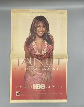 Janet Jackson In Concert From Hawaii Advert Full Page York Times 2002 Rare