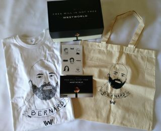 Hbo Westworld Promo Box Bernard T Shirt (medium),  Tote Bag,  Stickers