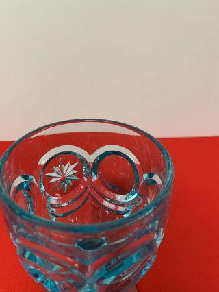 Red Cliff Aqua Blue Goblet Glass By Fenton 2
