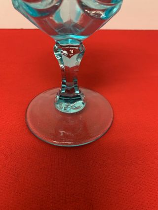 Red Cliff Aqua Blue Goblet Glass By Fenton 3