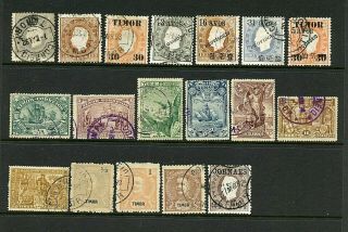 Timor 17//56 & P2 (ti314) (18) Issues 1887 - 1898,  Fvf,  Cv$124.  65