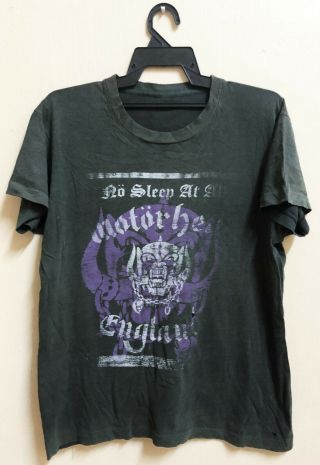 Vintage 80s 1989 Motorhead No Sleep At All Tour Rock Metal Concert Promo T - Shirt