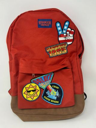 Netflix Stranger Things 3 Funko Authentic Backpack Bookbag Red Hawkins Patches