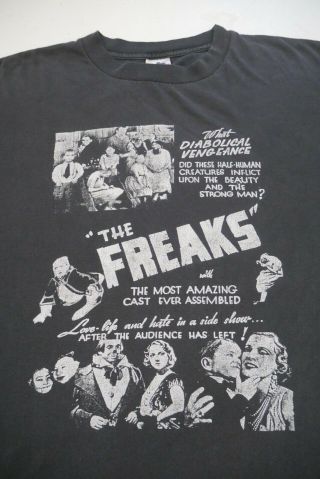 Vintage 90s Freaks Movie T Shirt 1932 Banned Carnival Grotesque Film Cult Horror