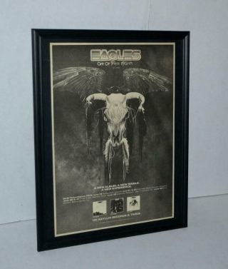 Eagles 1975 One Of These Night Lp And Tour Dates Promotional Framed Poster / Ad