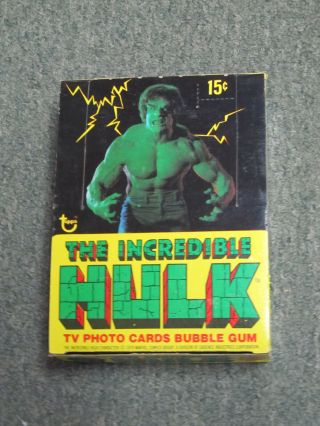 1979 Topps The Incredible Hulk Tv Show Cards Empty Display Box Never Punched