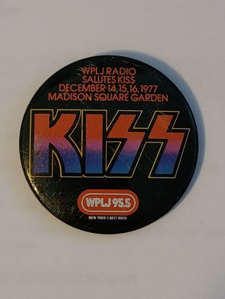 Kiss - Dec 14 - 16 1977 Wplj Radio Ny Madison Square Garden Concert Pin Back Vintage