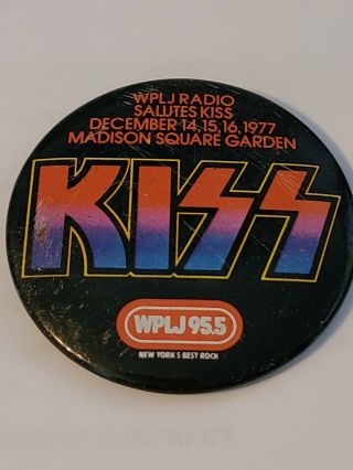 Kiss - Dec 14 - 16 1977 WPLJ Radio NY Madison Square Garden Concert Pin Back Vintage 3