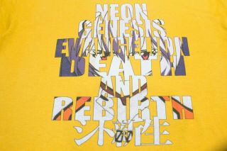 Vintage 90s Neon Genesis Evangelion T Shirt Death and Rebirth 1997 Large Anime 2