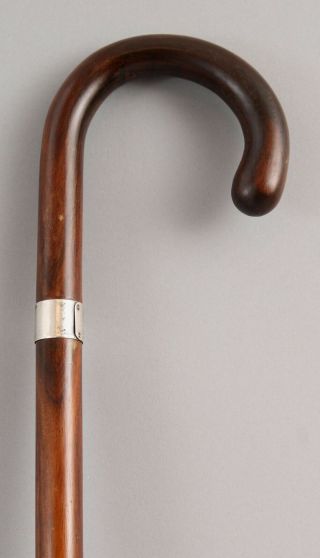 Vintage Swaine Adeney Brigg British Royalty Sterling Silver Walking Stick Cane
