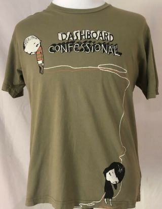 Dashboard Confessional 2006 Dusk To Summer Tour Green Shirt Size Large