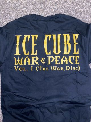 90s Vintage Ice Cube War & Peace Vol.  1 T Shirt Sz L 2