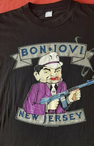 Bon Jovi Jersey The Brotherhood On Tour 1989 Vintage Tee Shirt L