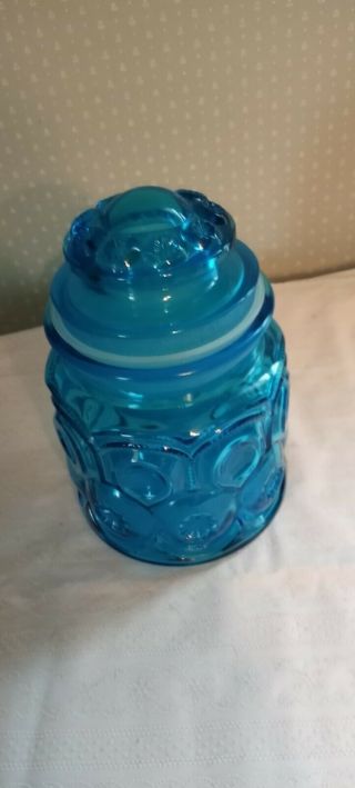 Le Smith Colonial Blue Moon & Stars 7.  5 " Canister