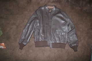 Us Authentic Wwii Usaaf A2 Leather Flight Jacket Near Size 48