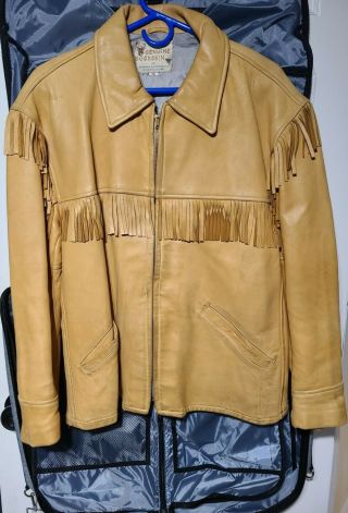 Vintage Fringe Leather Jacket Size 46 Buckskin By Berman Buckskin Co