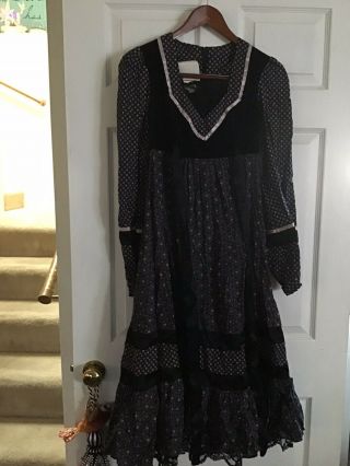 Gunne Sax Dress Vintage 70s Size 7 Sample Dress Unique