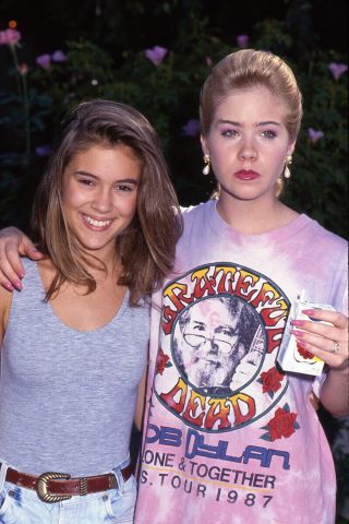 Alyssa Milano Cute At 15 (1988) & Christina Applegate Candid Pose 35mm Slide