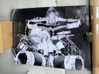 Van Halen David Lee Roth Jumping From Alex Drum Riser 80’s Poster 1984
