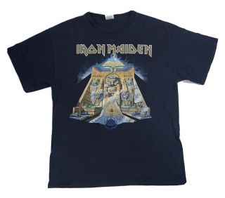 Official Iron Maiden Somewhere Back In Time Tour Shirt 2008 Size L Pre - Owned