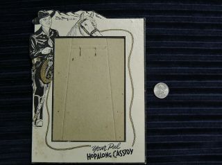 Hopalong Cassidy " Your Pal " Picture Frame Cardboard With Easel Nos