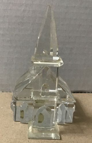 Vintage 24 Lead Crystal Church Figurine Paperweight 4” High