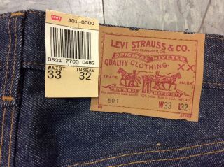 Vintage 1980s LEVI’S 501 Shrink To Fit JEANS NOS 33 x 32 Old Stock w/ TAGS 3