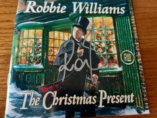 Robbie Williams Hand Signed Double Cd The Christmas Present Take That