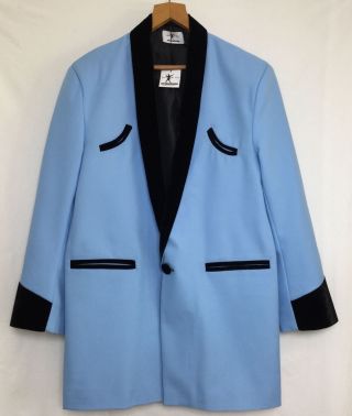 Teddy Boy Drape Jacket 46” Light Blue 1950s Rock N Roll Traditional Tailor