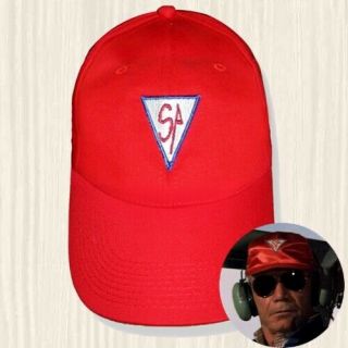 Airwolf Hat Dominic Santini Air Logo Red Cap String Hawke Helicopter Embroidered