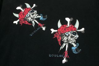 Vintage Zorlac Skateboard Sweatshirt 90s Pushead Pirate Metallica size XL 3