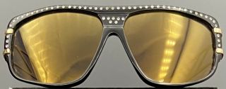 Vintage Neostyle Rotary 704 010 Bedazzled Sunglasses - Black/gold