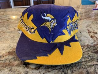 Minnesota Vikings Drew Pearson Graffiti Shockwave Vintage 90s Snapback Cap Hat