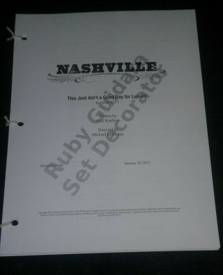 Nashville Tv Show Production Script Network Draft Set Decorator Ep317