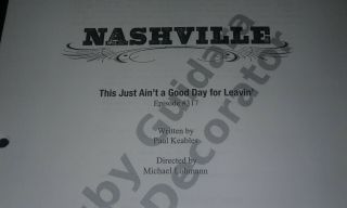 Nashville TV Show Production Script Network Draft Set Decorator EP317 2