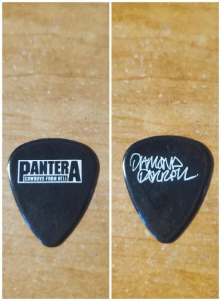 Pantera Cowboys From Hell Tour Diamond Dimebag Darrell Shiny Black Guitar Pick