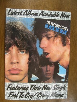Rolling Stones Black And Blue Tour 1976 Glasgow Programme And Ticket May Europe