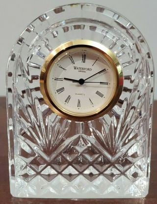 Waterford Crystal Vanity Desk Table Shelf Clock 3.  5 " Lismore Dome